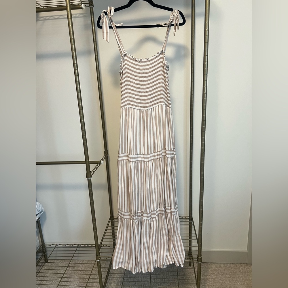 She + Sky Striped Maxi Dress (L)